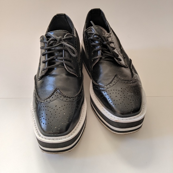 Platform Wingtip Lace-up Brogues 7 US/38 EU - Picture 3 of 6